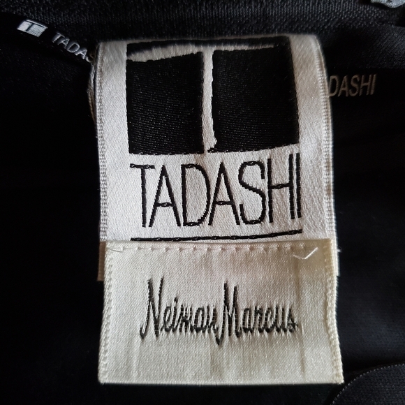 Neiman Marcus Tadashi 100% silk Black Halter Neck Formal Evening Dress size 8 - Picture 4 of 5